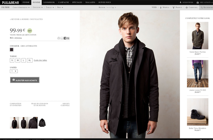 Le site ecommerce Pull and Bear (suite 2/2)